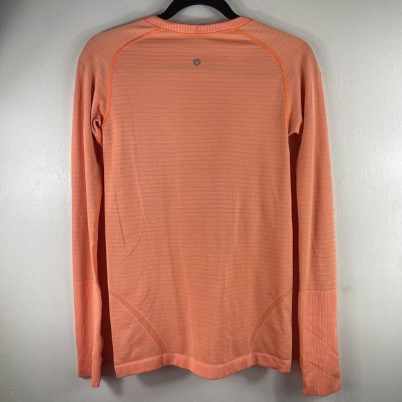 Lululemon Size 6 Swiftly Tech Long Sleeve Top Regular‎ Length Orange - Picture 8 of 13